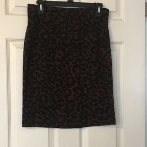 Black and brown leopard print women’s pencil skirt